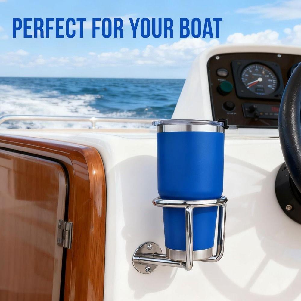 Anti-rust Boat Ring Cup Holder Mirror Polished Marine Drink Rack RV Beverage Holder  Camper Van