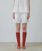 Mais Lace Trimming Banding Shorts / White