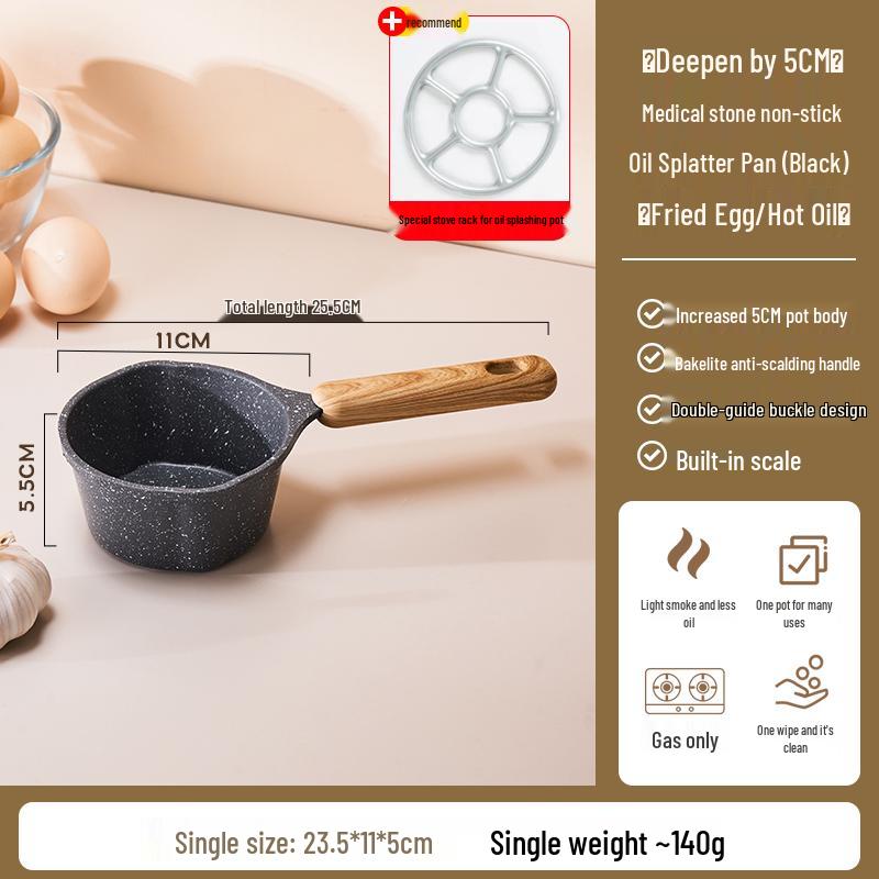 Maifan Stone Non-Stick Oil Splatter Mini Pan for Fried Eggs