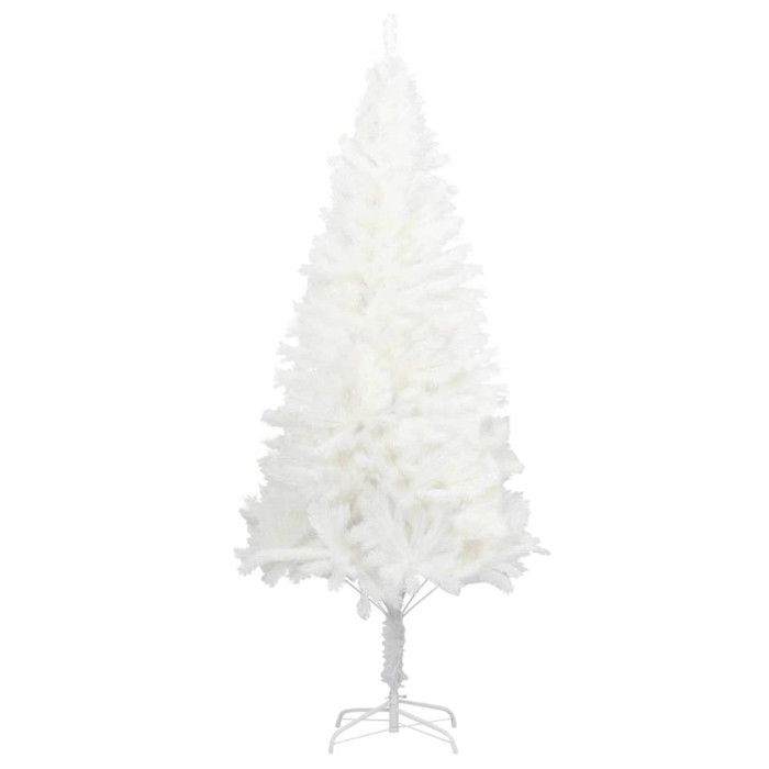 VidaXL Sapin de Noël Artificiel avec Support Décoration de Noël Sapin Réaliste Salon Salle de Séjour Intérieur Maison Blanc 321021