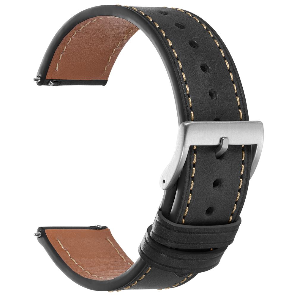 Retro Genuine Cowhide Watch Band Business Full-grain Leather Strap 18mm 20mm 22mm Quick Release Wristwatch Bands with Pin Buckle