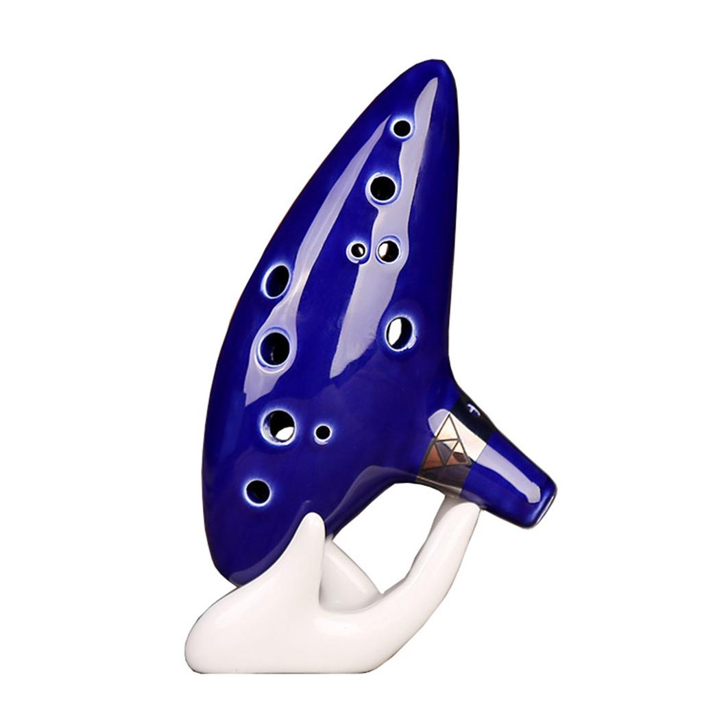 Ny Ocarina 12 Hull Alto C Keramisk Piccolo, Musikkinstrument, Gave til Barn Voksne med Stativ Musikkbok Halsstropp Veske