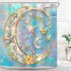 Shower Curtain for Bathroom Decor Stained Glass Whimsical Cute Pretty Grily Fancy Women Girls Aesthetic MysticPrinted Fabric