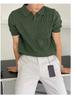 Men's Summer Slim Fit Polo Shirt - Korean Style, Turn-Down Collar, Solid Color, Casual Thin Knit