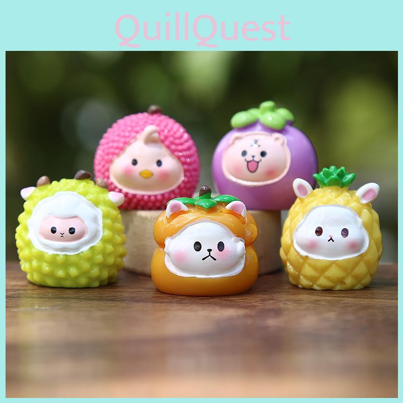 Chinese Zodiac Fruit Series Resin Figures For Kids And Collectors With Creative Micro Landscape Display
