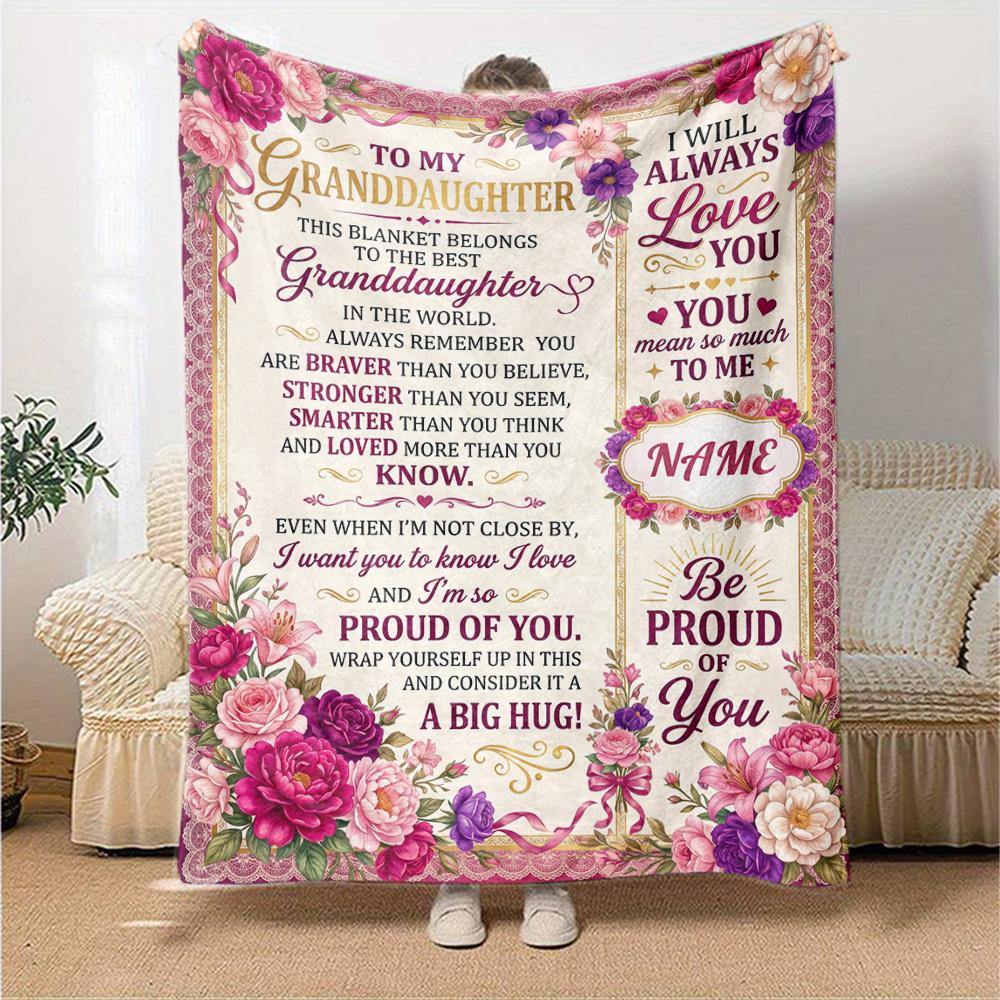 Granddaughter'S Love Blanket Customize Your Name Blanket Warm Comfortable And Soft Blankets Are Suitable For Home Lunch Break Blanket Office Sofa Sofa