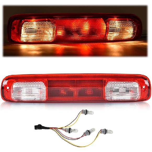 PIT66 3Rd Brake Light Compatible With 2004-2008 Ford F150 High Mount Center Rear Roof Third Cargo Light Parking Light Halogen Clear/Red Lens Tercera