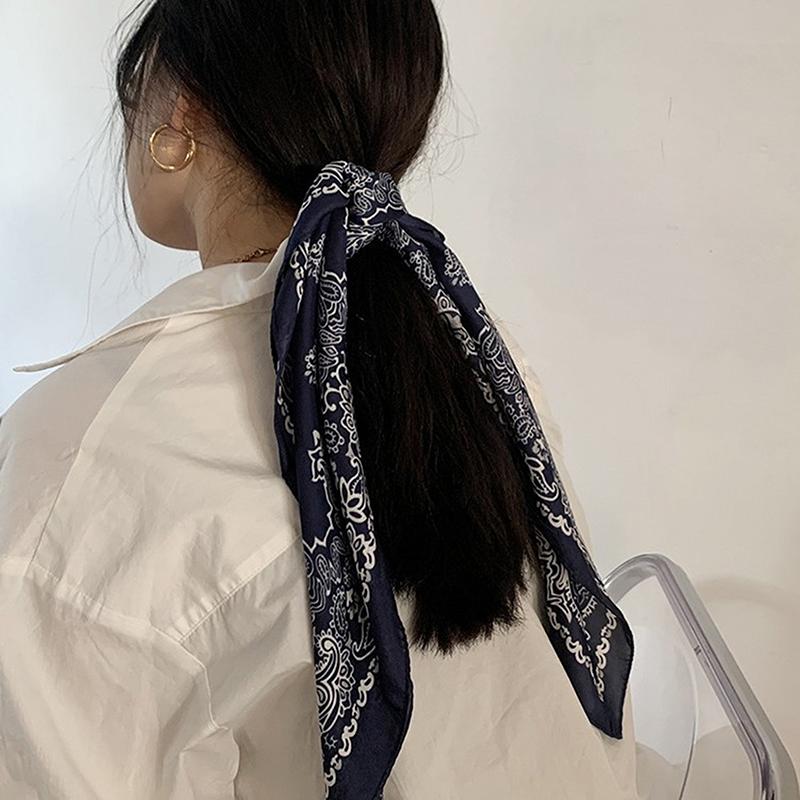 Luxury  70Cm Satin Square Silk Scarf For Women Hair Hand Neckerchief Wrist Hijab Wraps Lady Shawl Ribbon Bandana