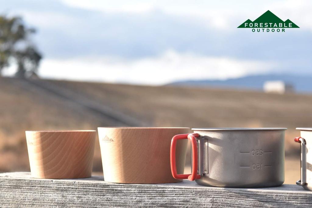 FORESTABLE Beech Cup, Small, Made of Natural Wood, for Outdoor Camping