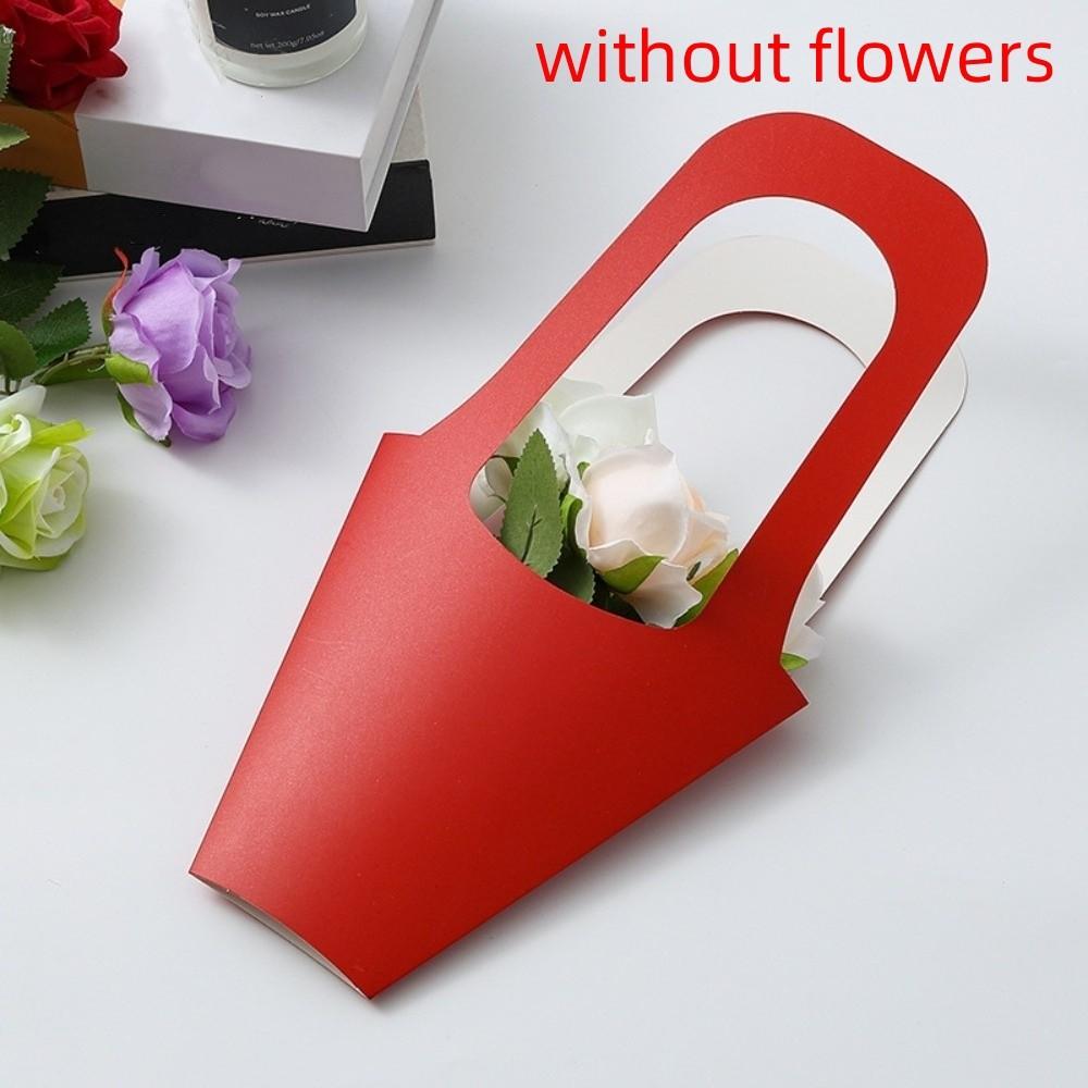 10PCS Romantic Flower Packaging Bag Thickened EnviroNmental Bouquet Packaging Box Simple Portable Flower Arrangement Box