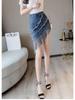 2026 Women's Elegant High-Waisted Denim Fringe Skirt