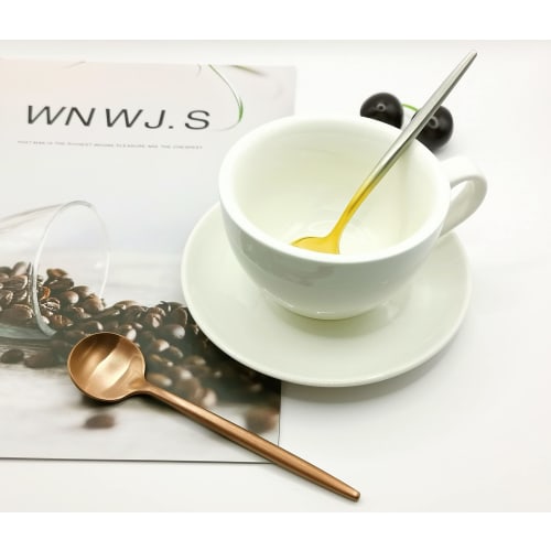 Easytoti 5-Piece Coffee and Tea Spoon Set, 13cm, Stylish and Cute Spoons, 18/8 Stainless Steel, Brushed, Available in Multiple Colors (Rose Gold)