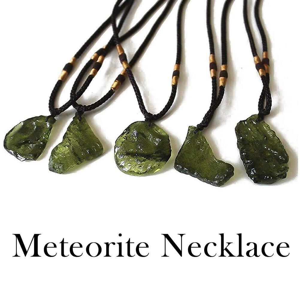 Colier cu Cristal Moldavit, Pandantiv Piatră Neregulată, Cristal Natural, Piatră Energetică, Cadou 3-5g cu Șnur