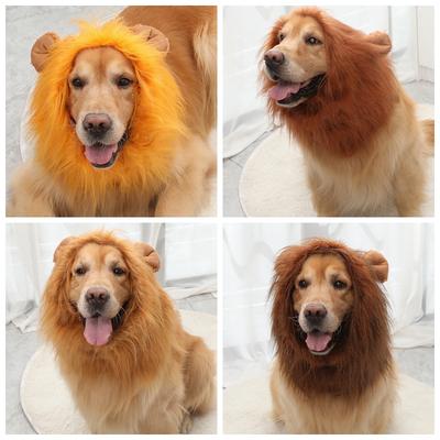 Halloween Löwenmähne Hundewig Hut für Hunde und Katzen Kleine Große Hunde Haustier Katze Dekor Zubehör Löwenperücke Kostümhaube Haustierbedarf