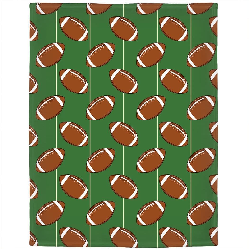 

Football Blanket Green Fleece Blanket Soft Fuzzy Throw Blankets Rugby Lover Gifts for Men Women and Boys 75x90cm