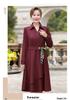 Spring 2026 Long-sleeve Dress for Middle-aged Women: Waist-cinching, Wide-leg Style for Spring and Autumn