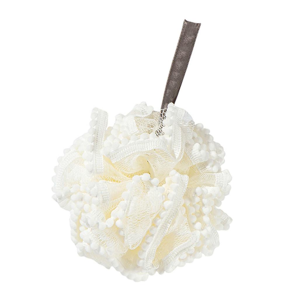 Bath Mesh Sponge Soft Exfoliating Large Rich Dense Foaming Mesh Shower Ball for Men Women Milky