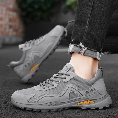 Outdoor Men Hiking Shoes Anti-slip Sneakers for Men Jogging Trekking Sneaker Retro Leather Man Work Shoe Climbing Mountain Shoes