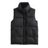 Women Solid Short Outerwear Cotton Jackets Pocket Loose Stand Vest Coats