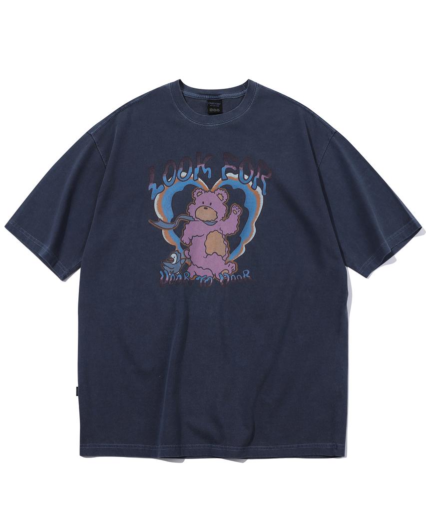 CPGN STUDIO Funtime Teddy Pigment Short Sleeve Tee Dark Blue