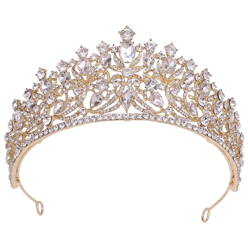 2026 New Jewelry Crown, Women's Alloy European and American Diamond Bridal Hair Accessories Wedding Dress Headgear
