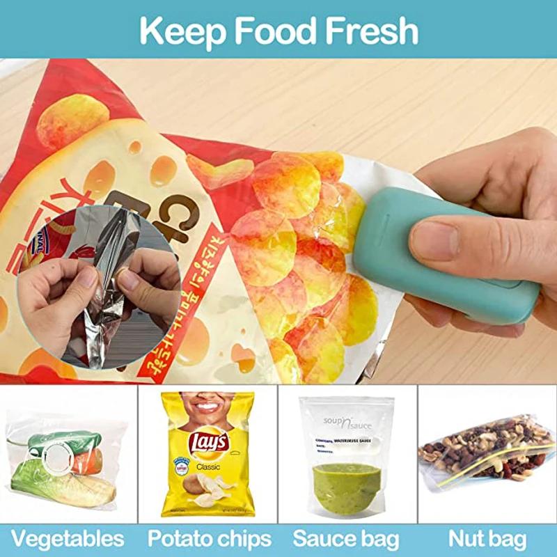 Mini Heat Bag Sealing Machine Bag Sealer Plastic Food Bag Closure Portable Sealer Packing Kitchen Accessories Without Battery