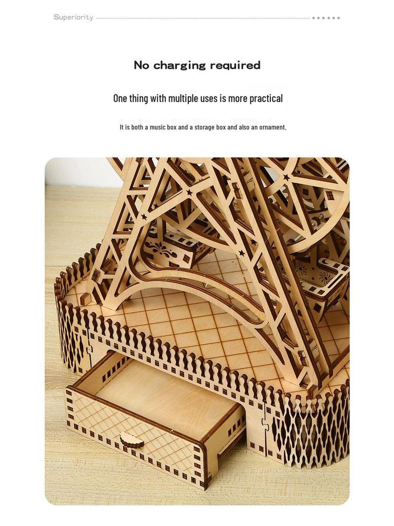 DIY 3D Wooden Ferris Wheel Puzzle - Educational and Creative Assembly Toy