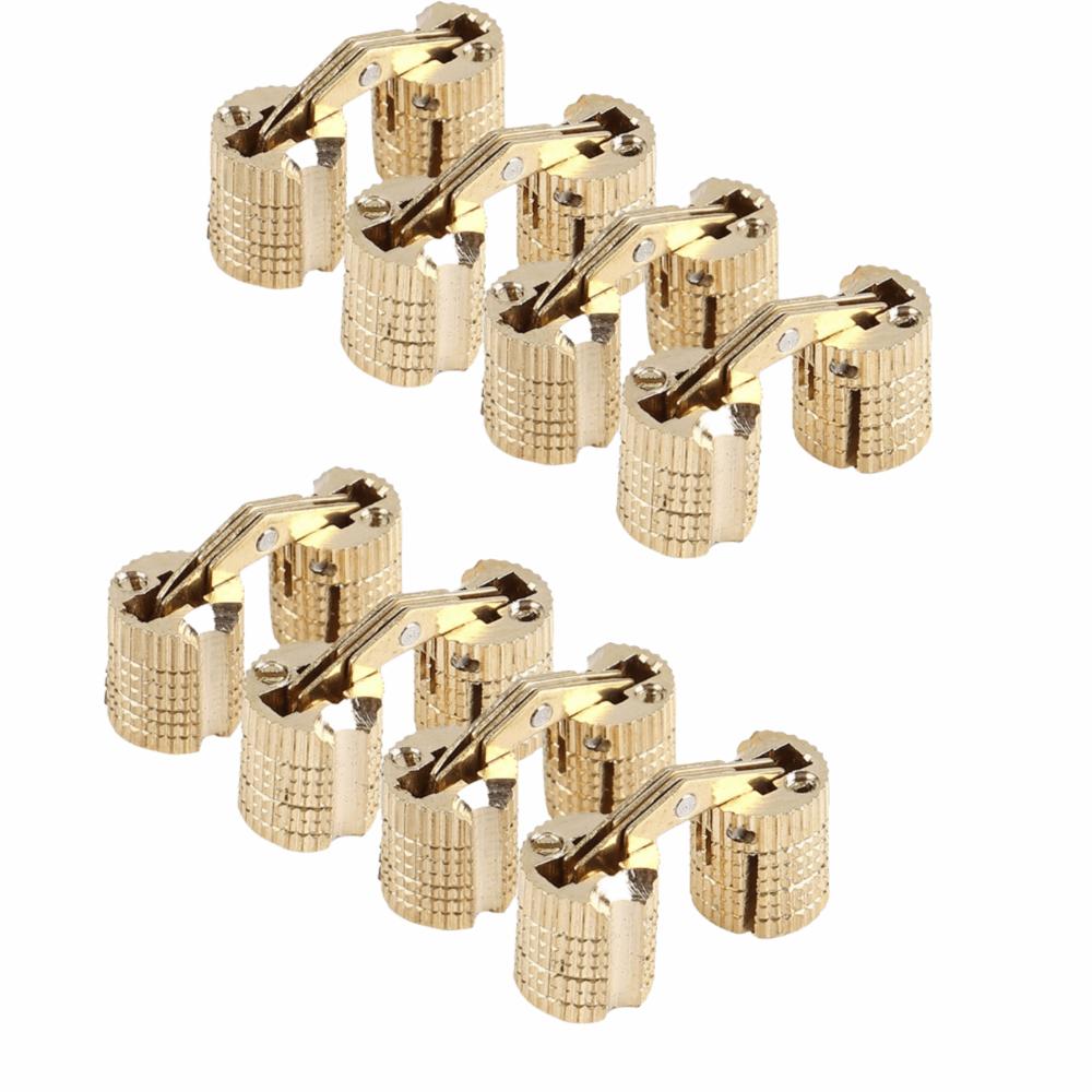 8PCS 8mm Cabinet Hinge 180 Degree Opening Angle Brass Barrel Hinge With Screws Invisible Furniture Hinge Furniture Making