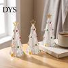 Compact Warm Light Fixture Lighted Christmas Tree Ornaments, Mini Xmas Night Light, Battery Operated Holiday Souvenir Table Lamp, Decorative