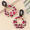 Vintage Acrylic Colorful Spliced Circul Stud Earrings for Women Ladies Creative Design Hollow Earrings Party Jewelry Accessories