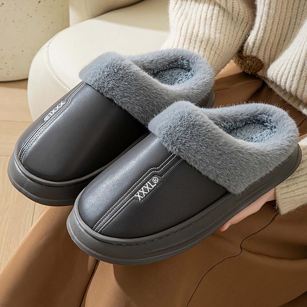 Baumwollpantoffeln für Herren, mit dicker Sohle, und warme Schuhe für Zuhause und den Innenbereich