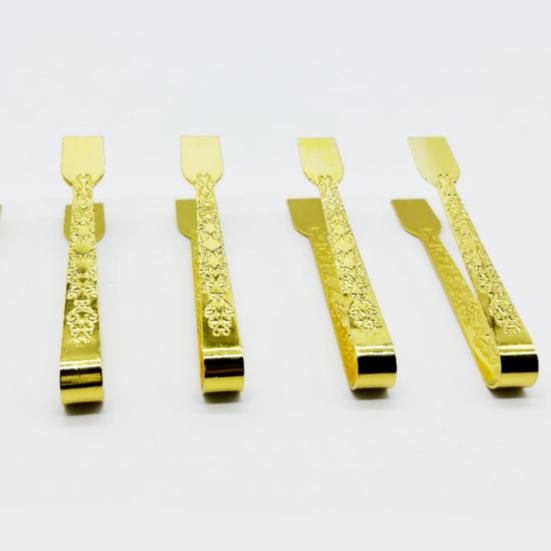 1/2/4 Stück Vintage Metall Holzkohlezange mit vergoldetem graviertem Griff Mehrzweck Räucherwerk