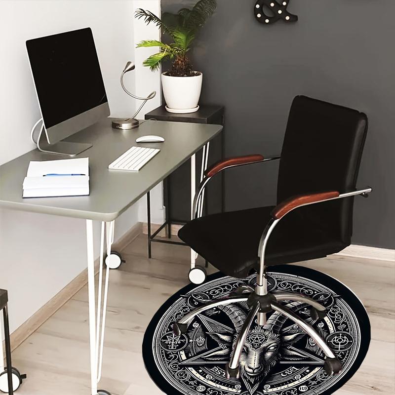 1pc Office Carpet Chair Mats Baphomet Symbol Tattoo Design Perfect for Decorating Office Chairs, Living Rooms, Or Bedrooms