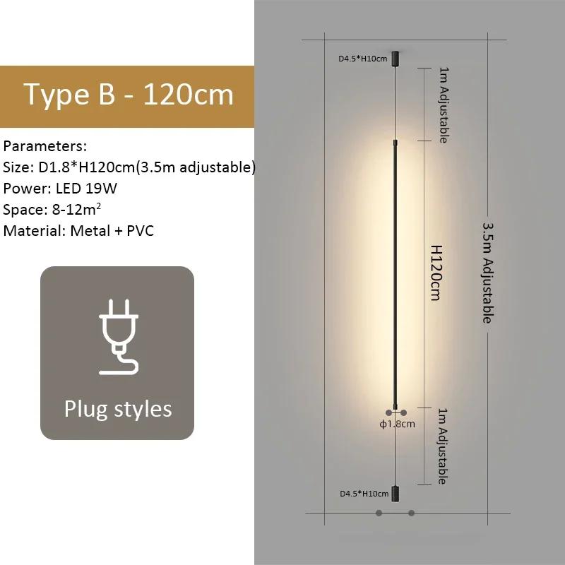 Modern Minimalist Living Room Floor Lamp 120cm Nordic Creative LED Floor Lamp Dining Room Decoration Indoor Lighting Fixtures