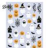 Halloween Nail Art Stickers Women for Halloween, Spooky Ghost Pumpkin Spider Web Bat Decorative Manicure Thorns Decal, DIY Supplies Holiday