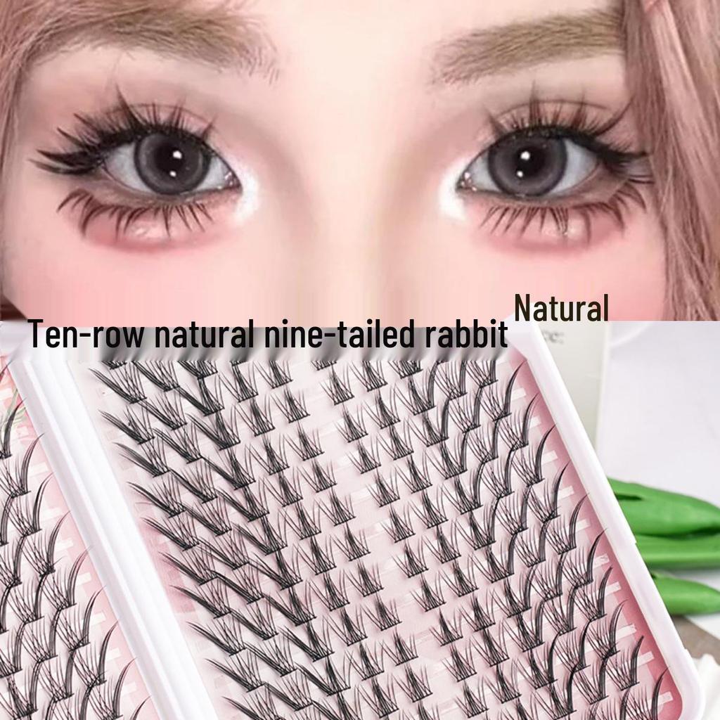 Fox-Style Natural Thick False Eyelashes with Black Stem in a Large-Capacity Book for a Mother-Inspired Look