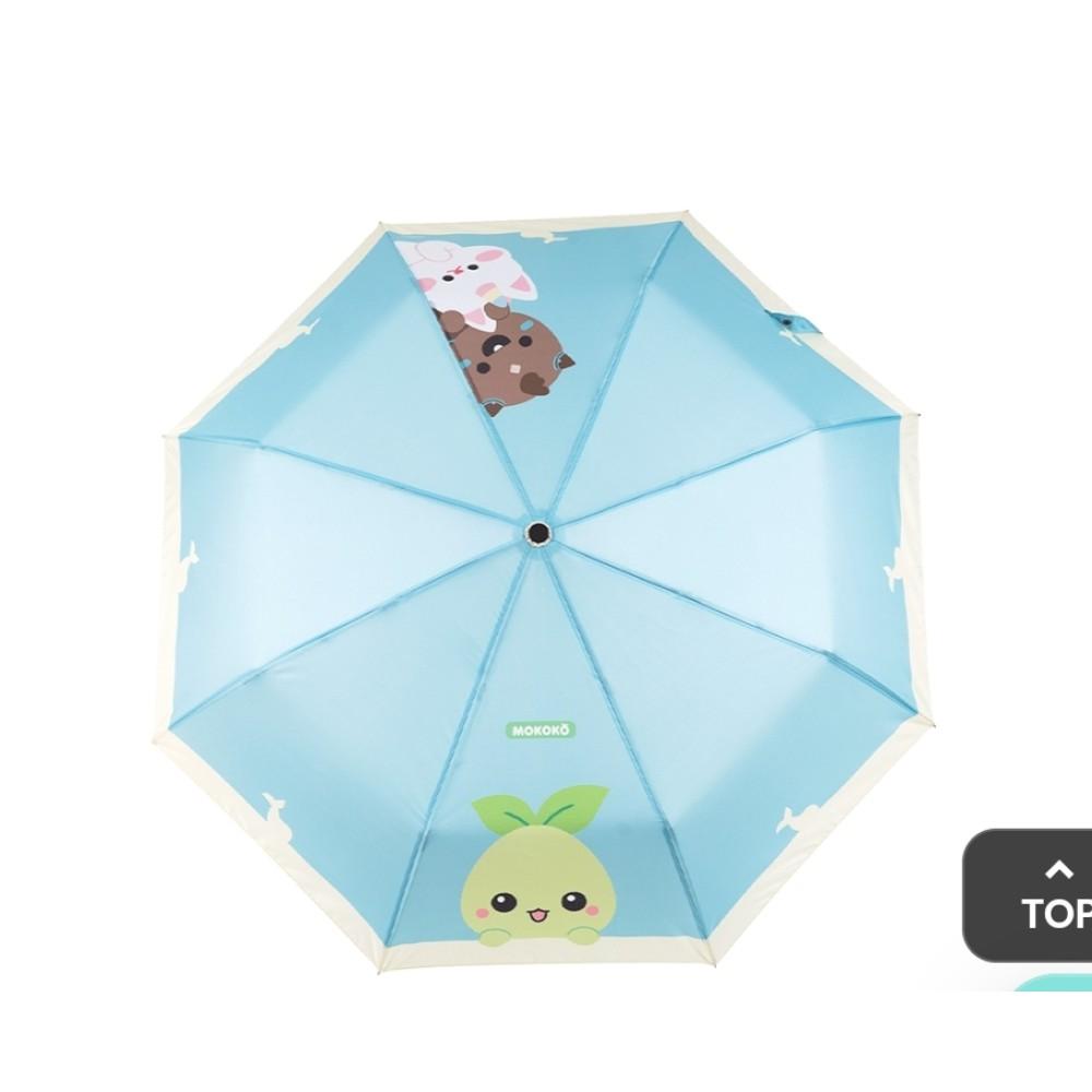 LOSTARK Official MOKOKO Automatic Folding Umbrella - 3 Fold Sun & Rain Compact Umbrella with Pouch Korea Limited мятный