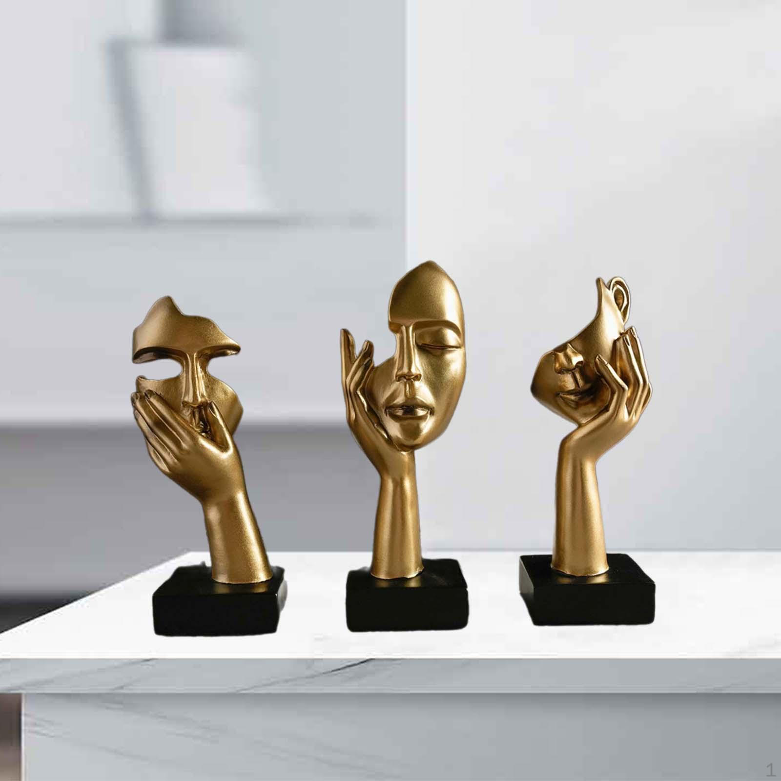 

3 шт., статуи мыслителя из смолы, абстрактное искусство, скульптуры, ремесла, центральные украшения, настольные украшения для золотистый