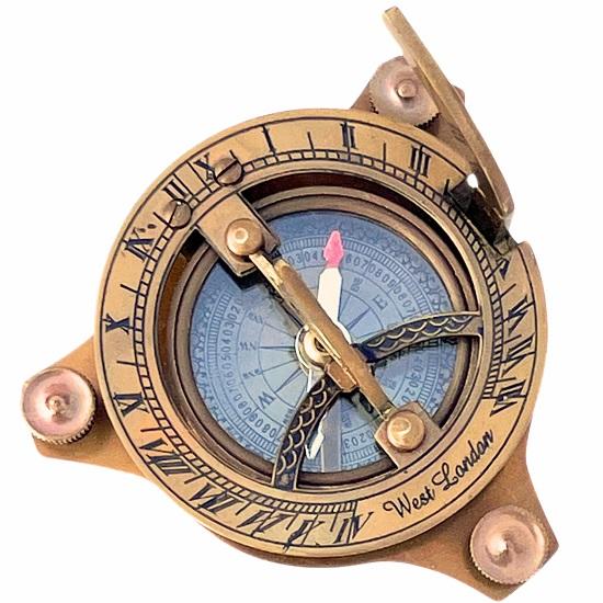 Marine Sundial Compass Fully Functional Handmade Collectible for Hikers Trekking Home Decor