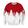 Rentier 3D-Druck Langarm Rundhals Sweatshirt - Herbst/Winter Weihnachts-Stil