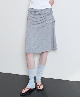 NUBELEU Layer Jersey Skirt Gray