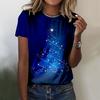 Christmas Tree Shirt Women's Fashion Shirt Hip-hop Christmas Shirt Harajuku Short Sleeved Top T-shirt Casual Round Neck