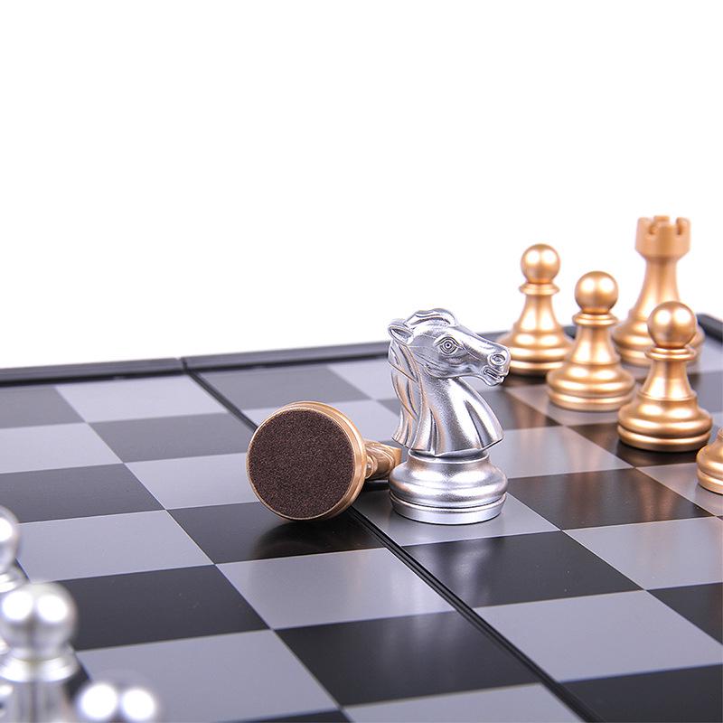 UB Folding Magnetic Chess Set - Interactive Tabletop Game for Students and Leisure