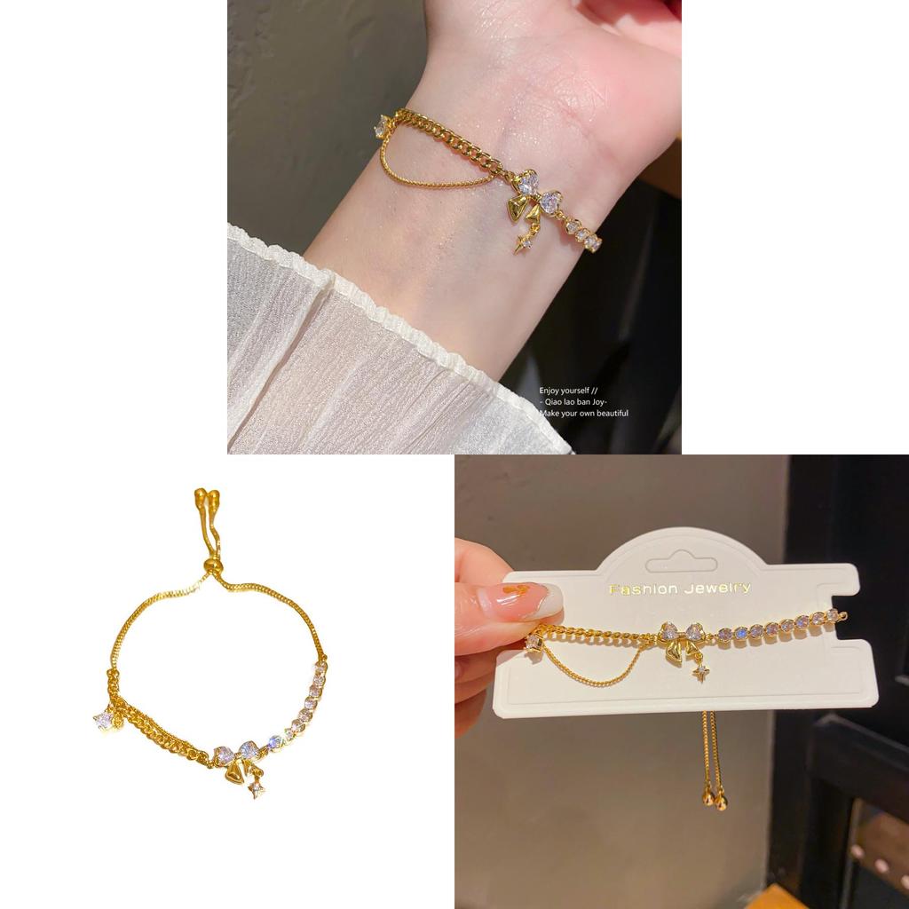 Butterfly Bow Bracelet With Plating And Zirconia For Fashionable Women