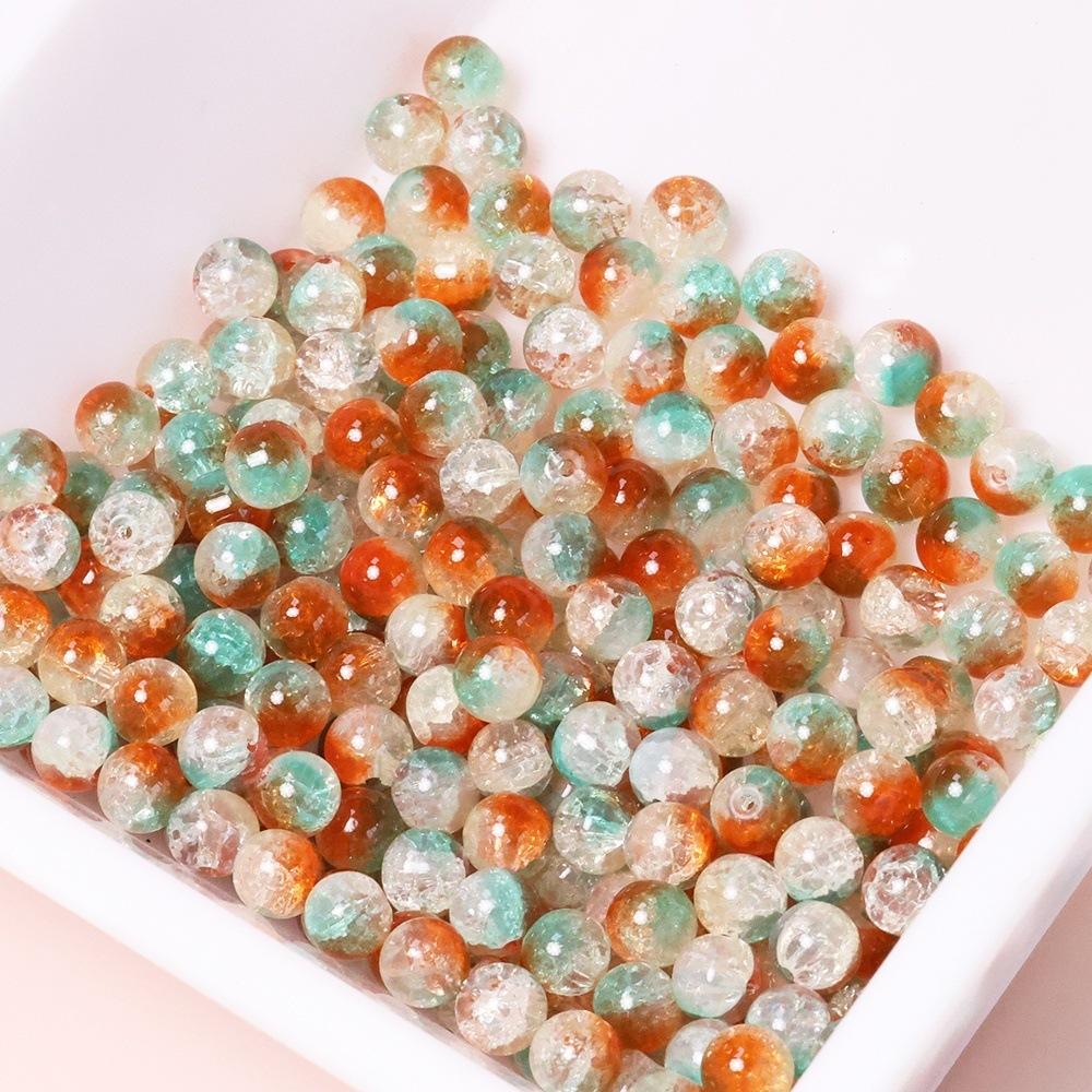 Yori 60 Piecess 10mm Dual Color Glass Loose Beads for Handmade DIY Bracelet Necklace Jewelry Making Supplies Decorative Beads