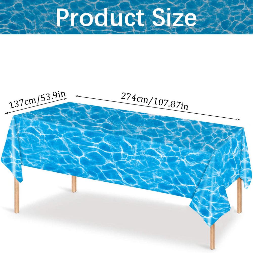 

Скатерть для вечеринки в океанской тематике, летняя пляжная скатерть с волнами, пляжный бассейн, день рождения, принадлежности для детского душа