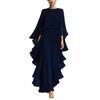 Chiffon Blouse And Nine Pants Suit For Women With Asymmetrical Design For Casual Summer Wear