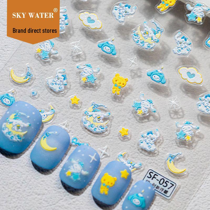 

Cinnamoroll 6D Colorful 3D Nail Art Stickers - Cute, Cartoon, Self-Adhesive DIY Decor Cinnamoroll Sticker [1 sheet]