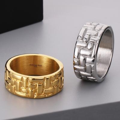 Wasserdichte Luxus Goldfarbene Edelstahlringe für Männer Herrenringe Cooles Geburtstags-Schmuck-Accessoire Geschenke für Ihn Größe 9--13