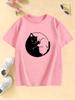 Cute Cat Graphic Kids Tshirts Summer Short Sleeve Tees Cartoon Animal Boys Girls Clothes Kawaii Kitten Tops Y2K Children Tshirt